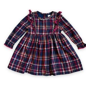EGG New York Plaid Prairie Dress Ruffle Lined Girls 2T